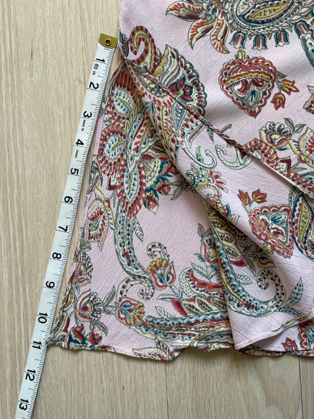 Angie Pink Paisley Boho Midi Dress Pink Floral Slip Dress Size M Fits Like XS/S - Picture 9 of 10